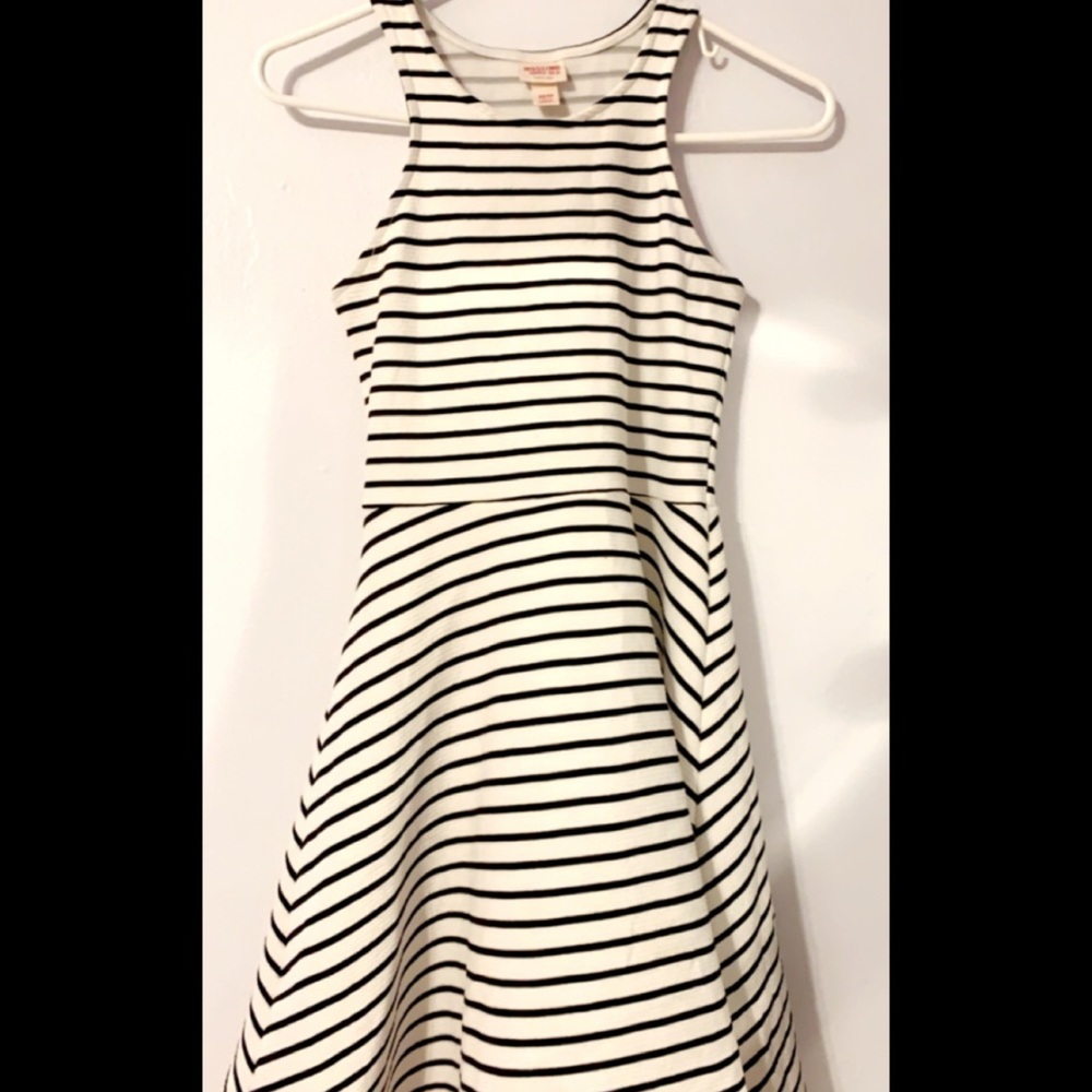 black and white stripe dress